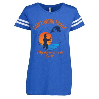 Can't Work Today My Arm Is In A Cast Funny Fishing Enza Ladies Jersey Football T-Shirt