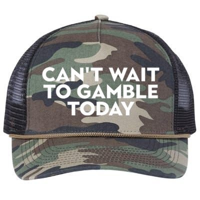 CanT Wait To Gamble Today Retro Rope Trucker Hat Cap