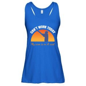 CanT Work Today My Arm Is In A Cast Funny Fly Fishing Gift Funny Gift Ladies Essential Flowy Tank