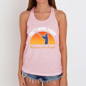 CanT Work Today My Arm Is In A Cast Funny Fly Fishing Gift Funny Gift Women's Knotted Racerback Tank