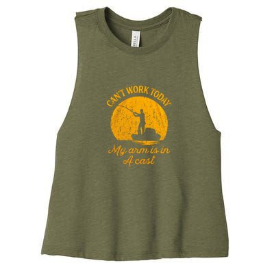 Can't Work Today My Arm Is In A Cast Women's Racerback Cropped Tank