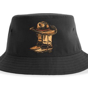 Country Western Texas Horseback Gift Cow Sustainable Bucket Hat