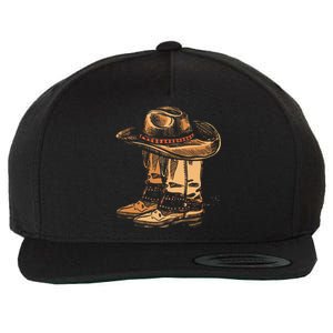 Country Western Texas Horseback Gift Cow Wool Snapback Cap