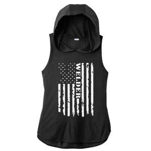 Cool Welding US Flag Art For Welder Welding Ladies PosiCharge Tri-Blend Wicking Draft Hoodie Tank