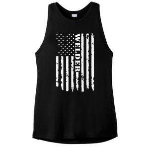 Cool Welding US Flag Art For Welder Welding Ladies PosiCharge Tri-Blend Wicking Tank