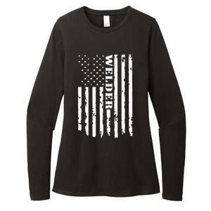 Cool Welding US Flag Art For Welder Welding Womens CVC Long Sleeve Shirt