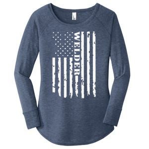 Cool Welding US Flag Art For Welder Welding Women's Perfect Tri Tunic Long Sleeve Shirt