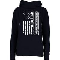 Cool Welding US Flag Art For Welder Welding Womens Funnel Neck Pullover Hood