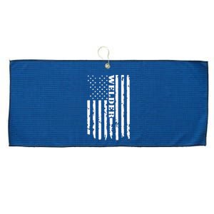 Cool Welding US Flag Art For Welder Welding Large Microfiber Waffle Golf Towel