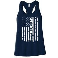 Cool Welding US Flag Art For Welder Welding Women's Racerback Tank