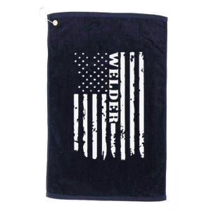 Cool Welding US Flag Art For Welder Welding Platinum Collection Golf Towel