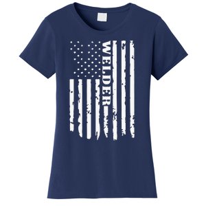 Cool Welding US Flag Art For Welder Welding Women's T-Shirt