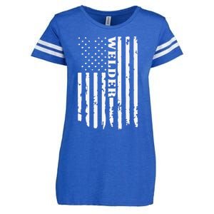 Cool Welding US Flag Art For Welder Welding Enza Ladies Jersey Football T-Shirt