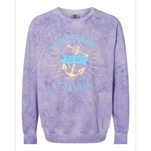 Coastie Wife Us Coast Guard Uscg Meaningful Gift Anchored To Gift Colorblast Crewneck Sweatshirt