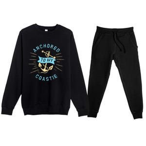 Coastie Wife Us Coast Guard Uscg Meaningful Gift Anchored To Gift Premium Crewneck Sweatsuit Set