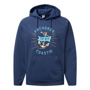 Coastie Wife Us Coast Guard Uscg Meaningful Gift Anchored To Gift Performance Fleece Hoodie