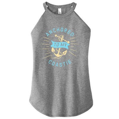 Coastie Wife Us Coast Guard Uscg Meaningful Gift Anchored To Gift Women's Perfect Tri Rocker Tank