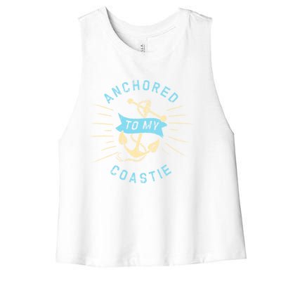 Coastie Wife Us Coast Guard Uscg Meaningful Gift Anchored To Gift Women's Racerback Cropped Tank