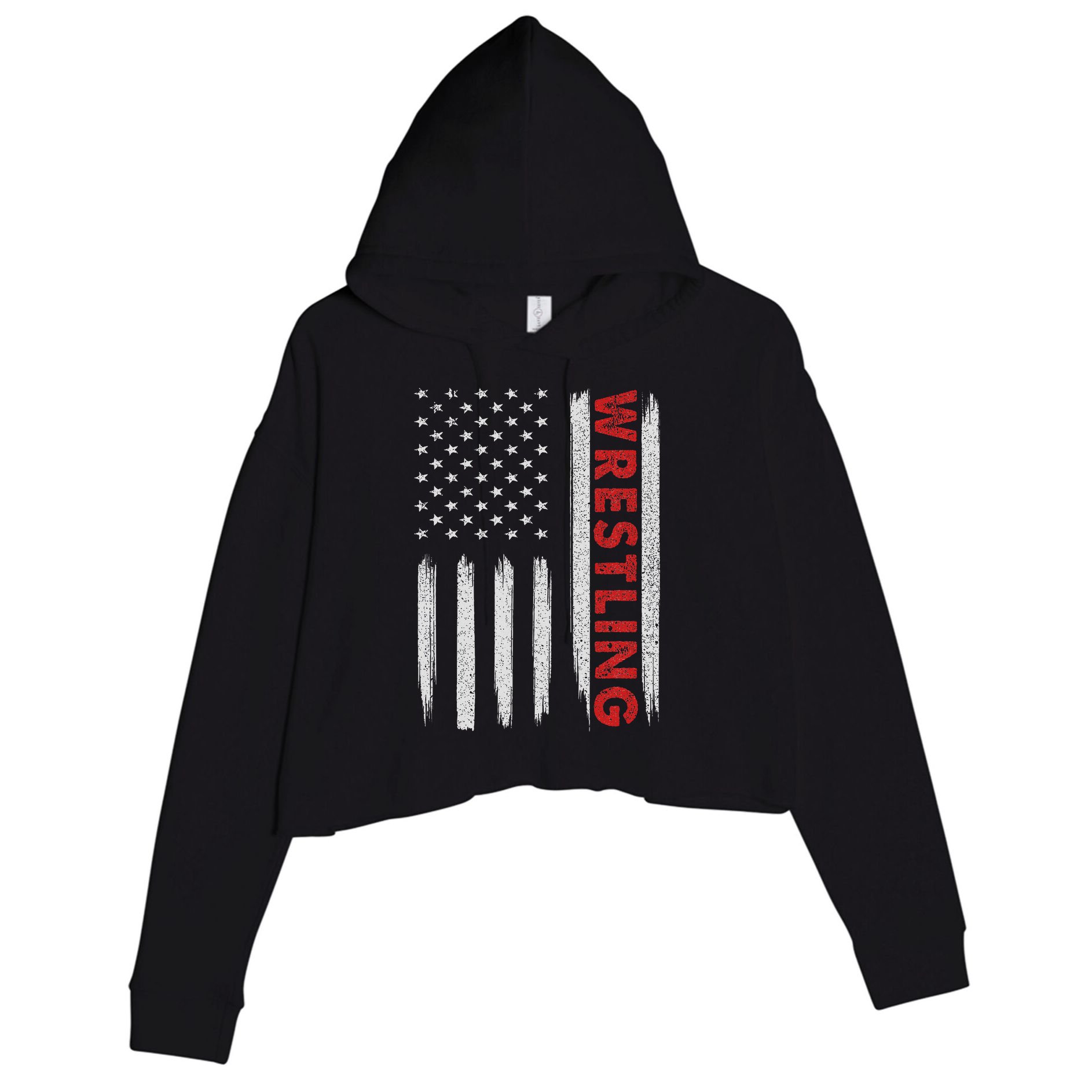 Cool Wrestling Usa Design For Women Wrestling Coach Crop Fleece Hoodie