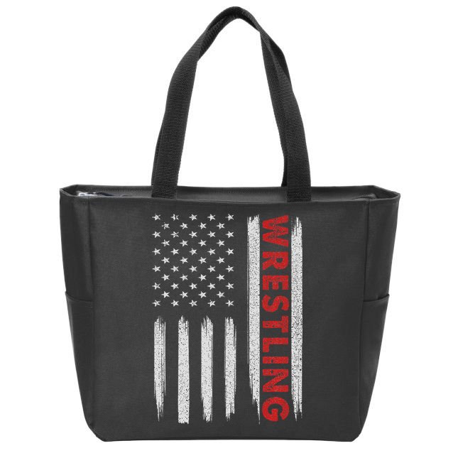 Cool Wrestling Usa Design For Women Wrestling Coach Zip Tote Bag