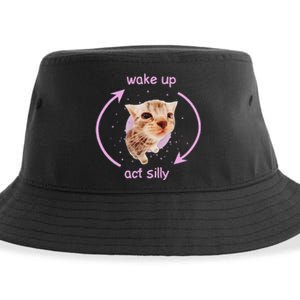 Cats Wake Up Act Silly Cat Meme Certified Freak Funny Sustainable Bucket Hat