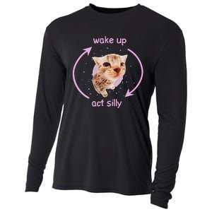 Cats Wake Up Act Silly Cat Meme Certified Freak Funny Cooling Performance Long Sleeve Crew