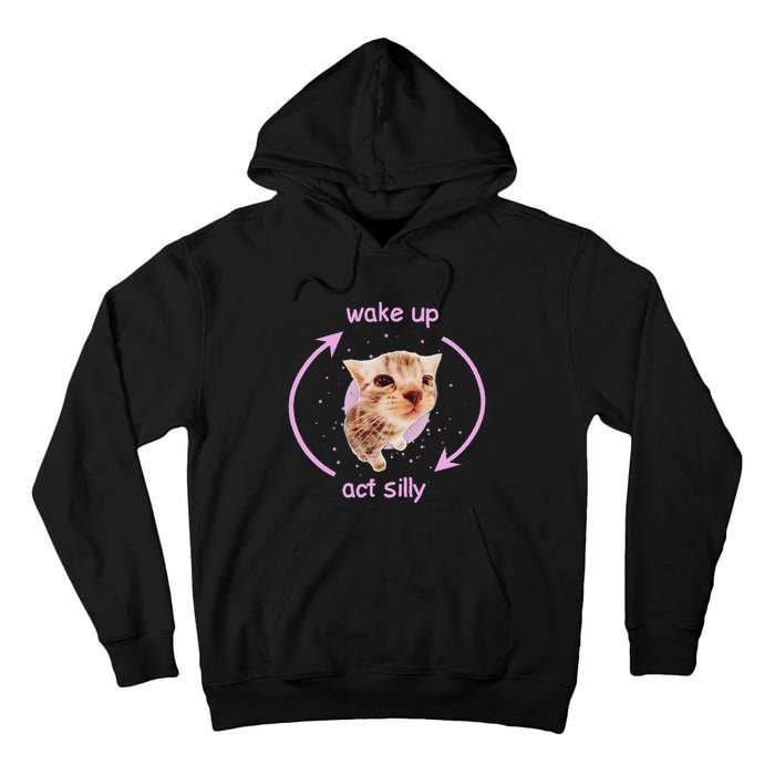 Cats Wake Up Act Silly Cat Meme Certified Freak Funny Tall Hoodie