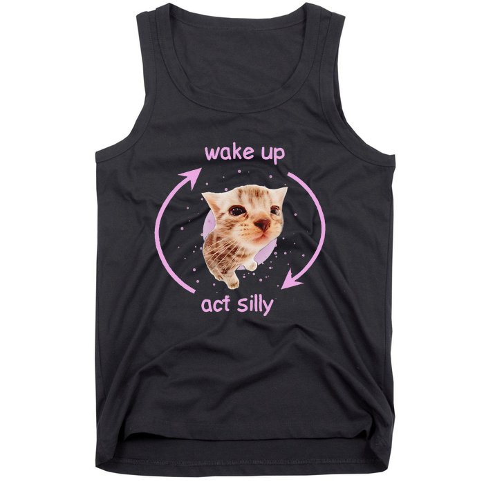 Cats Wake Up Act Silly Cat Meme Certified Freak Funny Tank Top