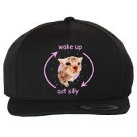 Cats Wake Up Act Silly Cat Meme Certified Freak Funny Wool Snapback Cap