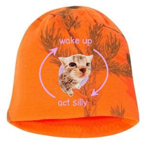 Cats Wake Up Act Silly Cat Meme Certified Freak Funny Kati - Camo Knit Beanie