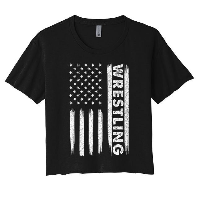 Cool Wrestling Usa Design Wrestling Coach Crop Top