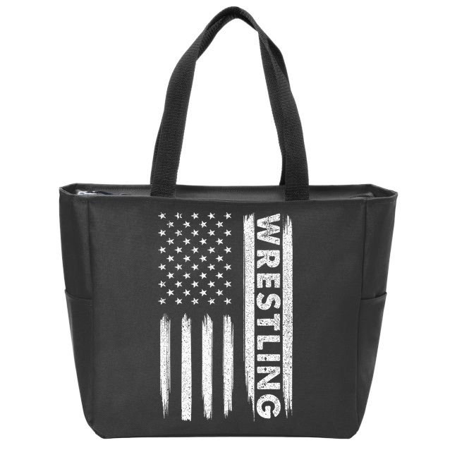Cool Wrestling Usa Design Wrestling Coach Zip Tote Bag