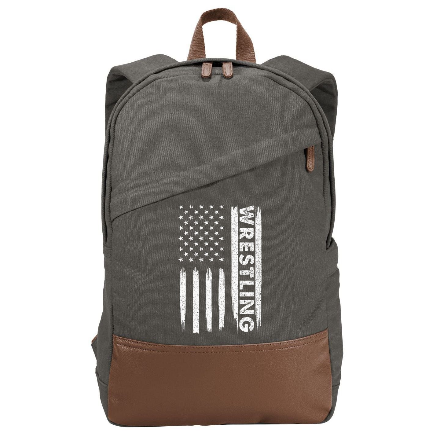 Cool Wrestling Usa Design Wrestling Coach Cotton Canvas Backpack