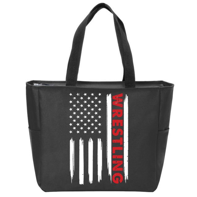 Cool Wrestling USA Design For Wrestling Coach Zip Tote Bag