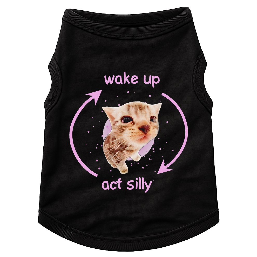 Cats Wake Up Act Silly Cat Meme Certified Freak Funny Doggie Tank