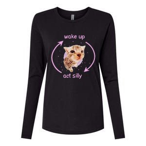 Cats Wake Up Act Silly Cat Meme Certified Freak Funny Womens Cotton Relaxed Long Sleeve T-Shirt