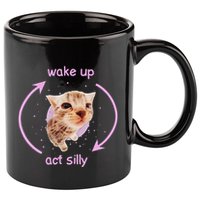 Cats Wake Up Act Silly Cat Meme Certified Freak Funny 11oz C Handle Ceramic Mug
