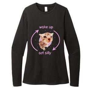 Cats Wake Up Act Silly Cat Meme Certified Freak Funny Womens CVC Long Sleeve Shirt