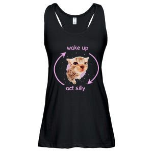 Cats Wake Up Act Silly Cat Meme Certified Freak Funny Ladies Essential Flowy Tank