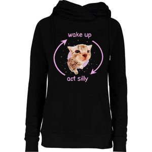 Cats Wake Up Act Silly Cat Meme Certified Freak Funny Womens Funnel Neck Pullover Hood