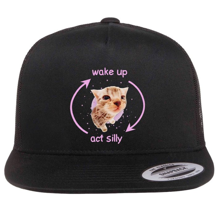 Cats Wake Up Act Silly Cat Meme Certified Freak Funny Flat Bill Trucker Hat