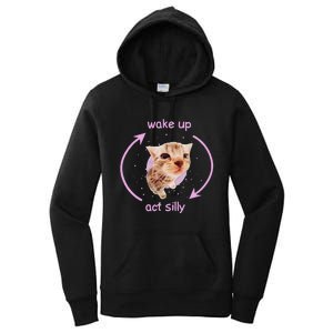 Cats Wake Up Act Silly Cat Meme Certified Freak Funny Women's Pullover Hoodie