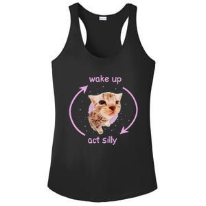 Cats Wake Up Act Silly Cat Meme Certified Freak Funny Ladies PosiCharge Competitor Racerback Tank