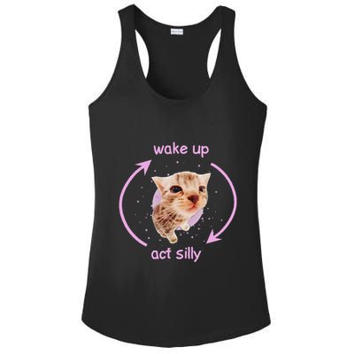Cats Wake Up Act Silly Cat Meme Certified Freak Funny Ladies PosiCharge Competitor Racerback Tank