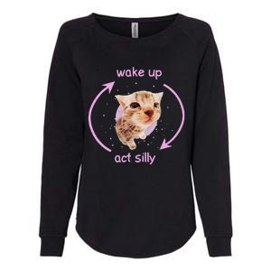 Cats Wake Up Act Silly Cat Meme Certified Freak Funny Womens California Wash Sweatshirt