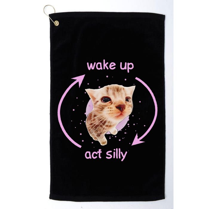 Cats Wake Up Act Silly Cat Meme Certified Freak Funny Golf Towel