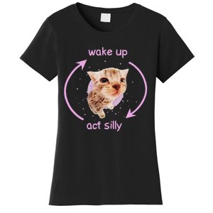 Cats Wake Up Act Silly Cat Meme Certified Freak Funny Women's T-Shirt