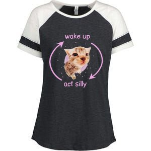 Cats Wake Up Act Silly Cat Meme Certified Freak Funny Enza Ladies Jersey Colorblock Tee