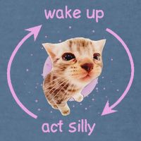 Cats Wake Up Act Silly Cat Meme Certified Freak Funny Garment-Dyed Sweatshirt