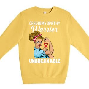 Cardiomyopathy Warrior Unbreakable Gift Premium Crewneck Sweatshirt